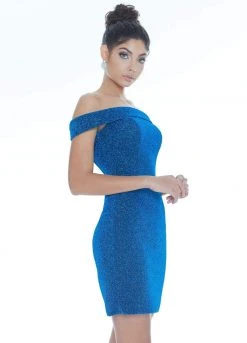 Ashley Lauren - 4240 Off-Shoulder Metallic Scuba Fitted Dress 19 Ashley Lauren - 4240 Off-Shoulder Metallic Scuba Fitted Dress