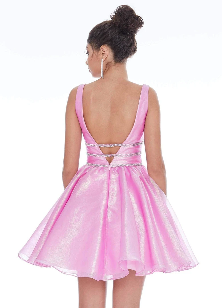 Ashley Lauren - 4242 Jeweled Belt Organza Cocktail Dress 8 Ashley Lauren - 4242 Jeweled Belt Organza Cocktail Dress