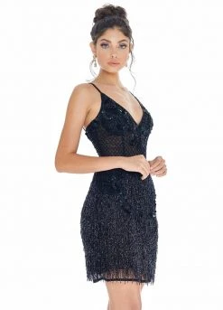 Ashley Lauren - 4261 Bead-Fringed Cocktail Sheer Dress 15 Ashley Lauren - 4261 Bead-Fringed Cocktail Sheer Dress