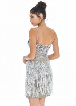 Ashley Lauren - 4261 Bead-Fringed Cocktail Sheer Dress 19 Ashley Lauren - 4261 Bead-Fringed Cocktail Sheer Dress