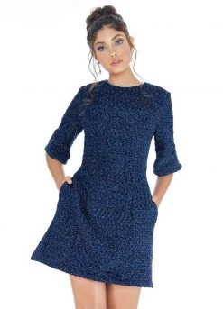 Ashley Lauren - 4278 Quarter Length Sleeve Jewel Neck A-line Dress