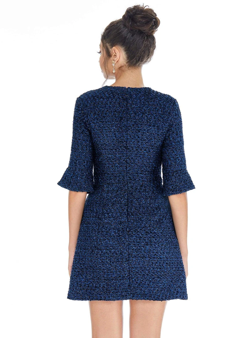 Ashley Lauren - 4278 Quarter Length Sleeve Jewel Neck A-line Dress 4 Ashley Lauren - 4278 Quarter Length Sleeve Jewel Neck A-line Dress