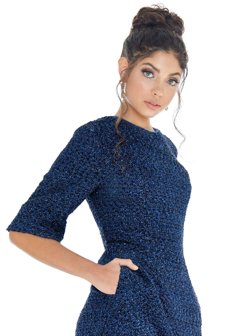Ashley Lauren - 4278 Quarter Length Sleeve Jewel Neck A-line Dress 6 Ashley Lauren - 4278 Quarter Length Sleeve Jewel Neck A-line Dress