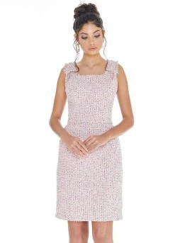 Ashley Lauren - 4280 Square Neck Tweed Fitted Dress
