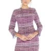 Ashley Lauren - 4283 Quarter Length Sleeve Tweed Fringe Dress 1 Ashley Lauren - 4283 Quarter Length Sleeve Tweed Fringe Dress