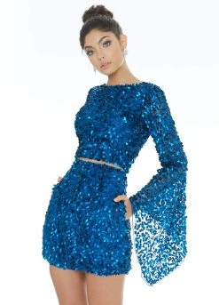 Ashley Lauren - 4288 Two Piece Beaded Long Sleeve Romper 7 Ashley Lauren - 4288 Two Piece Beaded Long Sleeve Romper