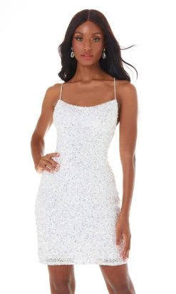 Ashley Lauren - 4395 Spaghetti Strap Open Back Fully Beaded Dress