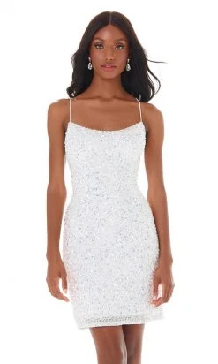 Ashley Lauren - 4395 Spaghetti Strap Open Back Fully Beaded Dress