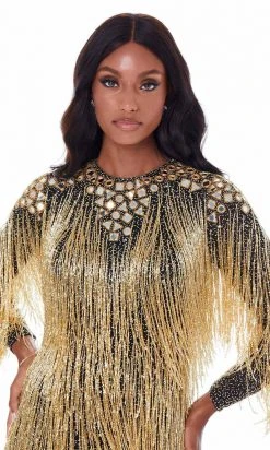 Ashley Lauren - 4414 Fringe Jewel Sheath Cocktail Dress 13 Ashley Lauren - 4414 Fringe Jewel Sheath Cocktail Dress