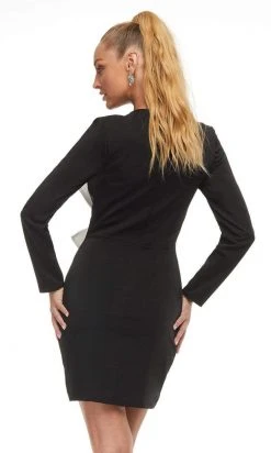 Ashley Lauren - 4449 Jewel Bow Details Short Dress