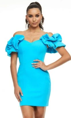 Ashley Lauren - 4451 Ruffled Sleeves Off Shoulder Dress 13 Ashley Lauren - 4451 Ruffled Sleeves Off Shoulder Dress