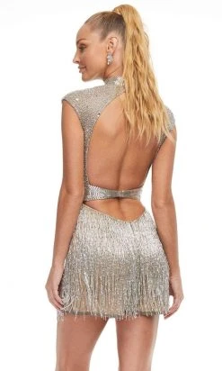 Ashley Lauren - 4460 High Neck Fitted Romper