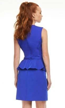 Ashley Lauren - 4475 Sleeveless Peplum Fitted Short Dress
