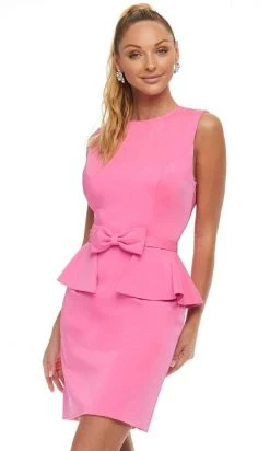 Ashley Lauren - 4475 Sleeveless Peplum Fitted Short Dress