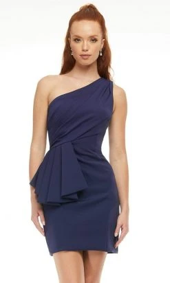 Ashley Lauren - 4478 Asymmetric Pleated Short Dress