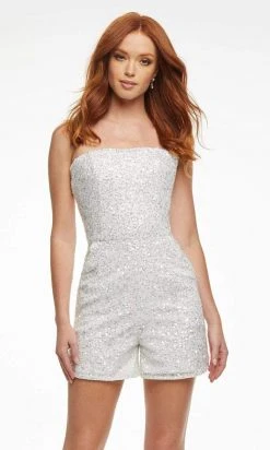 Ashley Lauren - 4479 Strapless Sequined Romper