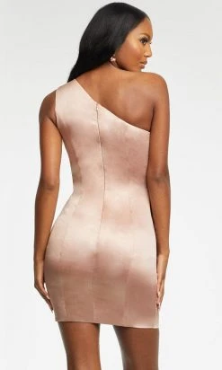 Ashley Lauren - 4495 Asymmetric Peplum Short Dress