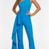 Ashley Lauren - One Shoulder Cascade Jumpsuit 11152 - 1 Pc Fuchsia In Size 10 Available 2 Ashley Lauren - One Shoulder Cascade Jumpsuit 11152 - 1 Pc Fuchsia In Size 10 Available
