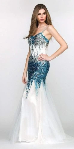 SCALA BG Haute - G3308 Dress In White And Turquiose