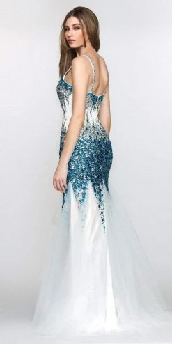 SCALA BG Haute - G3308 Dress In White And Turquiose