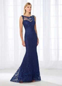 Cameron Blake By Mon Cheri Cameron Blake - 118671 Illusion Lace Bateau Evening Dress