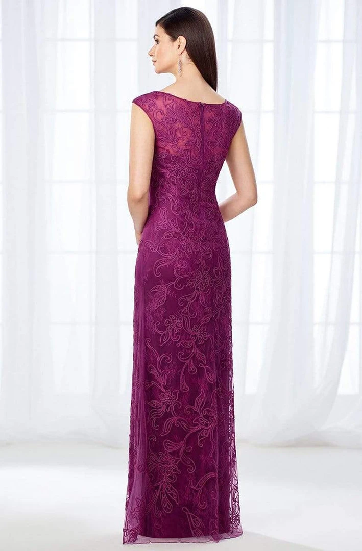 Cameron Blake By Mon Cheri Cameron Blake - 118676 Cap Sleeve Lace And Ribbonwork Evening Gown 5 Cameron Blake By Mon Cheri Cameron Blake - 118676 Cap Sleeve Lace And Ribbonwork Evening Gown