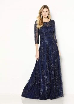 Cameron Blake By Mon Cheri Cameron Blake - 118682 Quarter-Length Sleeve A-line Gown