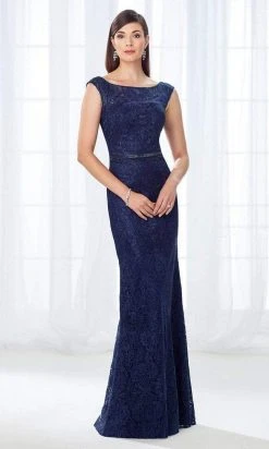 Cameron Blake By Mon Cheri Cameron Blake - 118687 Bateau Neck Lace Fitted Gown