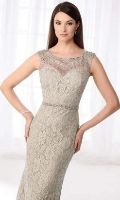 Cameron Blake By Mon Cheri Cameron Blake - 218606 Illusion Beaded Neckline Trumpet Gown