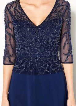 Cameron Blake By Mon Cheri Cameron Blake - 219688 Beaded V-neck Chiffon A-line Dress 9 Cameron Blake By Mon Cheri Cameron Blake - 219688 Beaded V-neck Chiffon A-line Dress