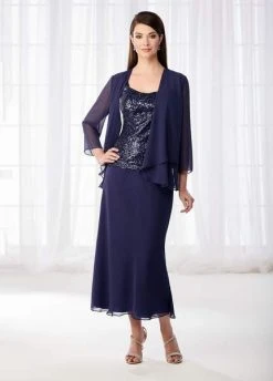 Cameron Blake By Mon Cheri Cameron Blake - 4 Piece Mother Of The Bride Formal Ensemble 218621 - 1 Pc Navy In Size 18 Available
