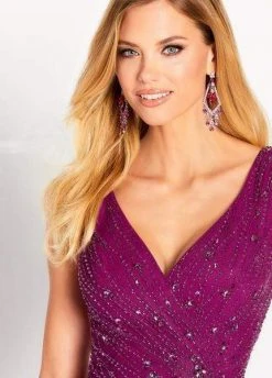 Cameron Blake By Mon Cheri - 119641 Asymmetrical Beaded Chiffon Gown