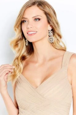 Cameron Blake By Mon Cheri - 120605W Embellished V-Neck Fitted Dress 11 Cameron Blake By Mon Cheri - 120605W Embellished V-Neck Fitted Dress