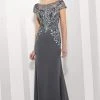 Cameron Blake By Mon Cheri - 216691 Illusion Bateau Appliqued Trumpet Dress