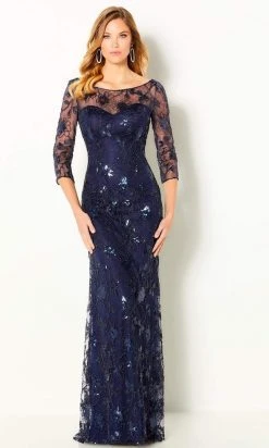 Cameron Blake By Mon Cheri - 220638 Floral Sequined Illusion Dress