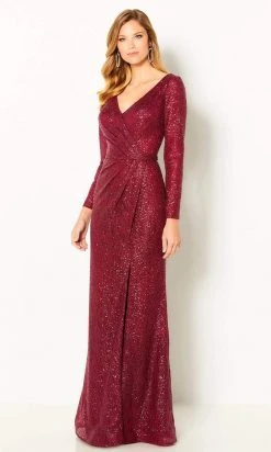 Cameron Blake By Mon Cheri - 220651 Sequin Lace Long Sleeve Dress 9 Cameron Blake By Mon Cheri - 220651 Sequin Lace Long Sleeve Dress
