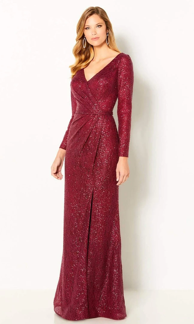 Cameron Blake By Mon Cheri - 220651 Sequin Lace Long Sleeve Dress 6 Cameron Blake By Mon Cheri - 220651 Sequin Lace Long Sleeve Dress