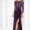 Cameron Blake By Mon Cheri Fit And Flare Gown 117613 - 1 Pc Eggplant In Size 4 And 1 Pc Royal Blue In Size 10 Available
