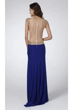 Cinderella Divine - 1547 Jeweled Cap Sleeve Illusion Gown 7 Cinderella Divine - 1547 Jeweled Cap Sleeve Illusion Gown