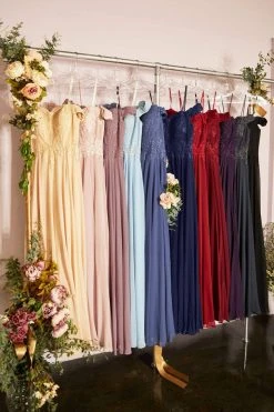 Cinderella Divine - 7258 Flowy Chiffon Lace Embellished A-Line Gown