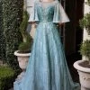 Cinderella Divine B719 - Bateau A-line Formal Gown