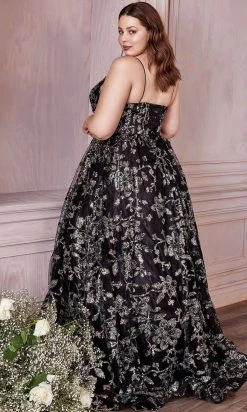 Cinderella Divine CB073C - Plunging V Neck A Line Gown