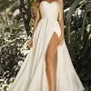 Cinderella Divine - CD0166W Sweetheart High Slit Bridal Dress 2 Cinderella Divine - CD0166W Sweetheart High Slit Bridal Dress