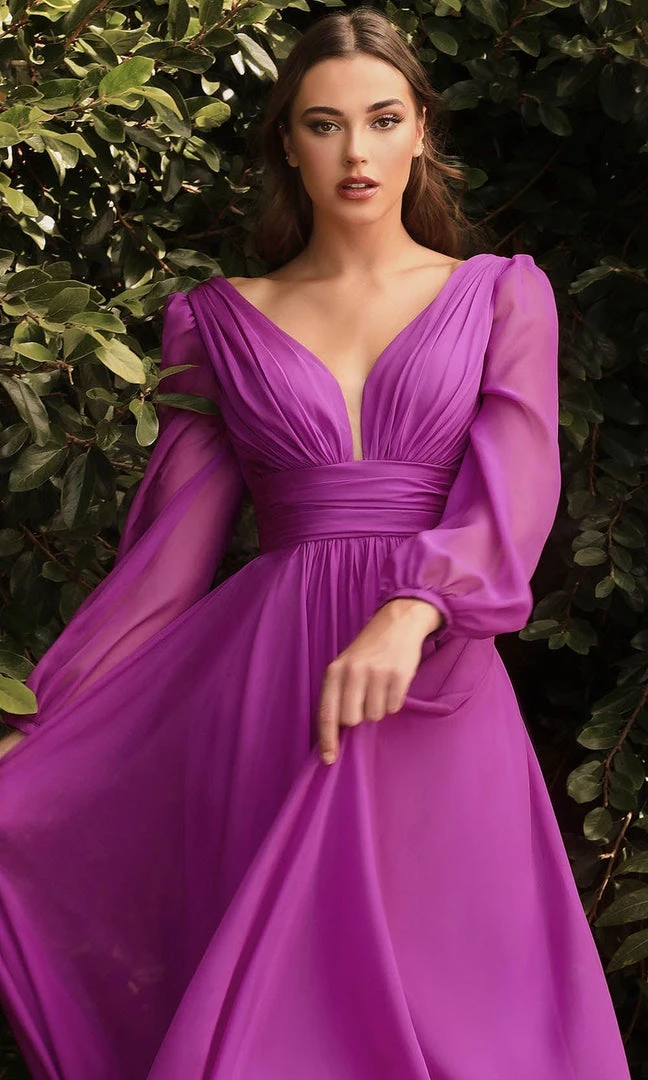 Cinderella Divine CD0192 - Bishop Sleeve Evening Dress 13 Cinderella Divine CD0192 - Bishop Sleeve Evening Dress