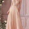 Cinderella Divine CD0196 - Sleeveless V-neck Long Gown