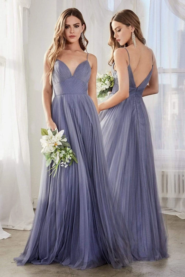 Cinderella Divine - CD184 Sleeveless Pleated Tulle A-Line Gown 3 Cinderella Divine - CD184 Sleeveless Pleated Tulle A-Line Gown