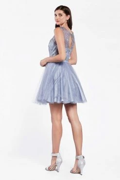 Cinderella Divine - CD20 Glitter Floral Tulle Cocktail Dress