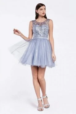 Cinderella Divine - CD20 Glitter Floral Tulle Cocktail Dress