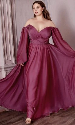 Cinderella Divine CD243C - Bishop Sleeve Prom Gown