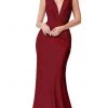 Cinderella Divine - CD912 Sleeveless V Neck Mermaid Long Evening Gown 2 Cinderella Divine - CD912 Sleeveless V Neck Mermaid Long Evening Gown